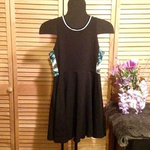 Black Floral Pink Dress